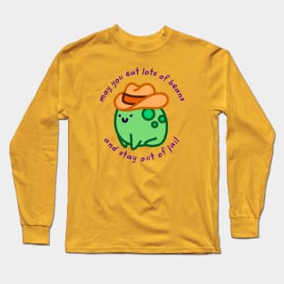 Cowboy western funny saying frog in hat Long Sleeve T-Shirt